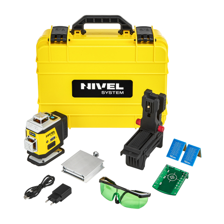 Nivel System CL4B + statyw SJJ-M1 EX + czujnik CLS-5 - laser krzyżowy niebieski 4 × 360° 4D Bluetooth
